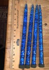 Vintage Blue Lucite Candle Sticks With Silver Flake 11 5    Four  See Description 