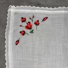 Vintage Floral Roses Handkerchief Ruffled Edges 12  X 12  Hanky Hankie