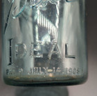 Rare Blue Ball Ideal Quart Mason Jar Antique Wire Bale Glass Lid 1908 Vintage