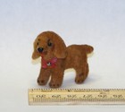 Vintage Kunstlerschutz West Germany Flocked Brown Floppy Eared Dog Figurine