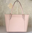 Michael Kors Ciara Large East West Top Zip Shoulder Tote Leather Bag Ballet