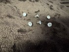 Vtg Lot Of 6 Crystal Rhinestone Buttons With Silver Metal Mounted Self Shankh12