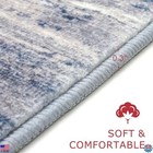Kozyfly 2x3 Modern Abstract Grey-blue Striped Rug - Soft  Non-slip  Washable