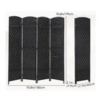 4-panel Room Divider Privacy Screen Handwork Wood Mesh Woven Design