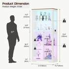 71  Tall Display Cabinet With Glass Doors  7 Tier Curio Cabinets With Rgb Lights