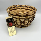 Vintage Emma Taylor Cherokee Indian White Oak 10  Planter Basket W  Coa Tag