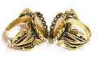 6 Of 18x13mm Antique Gold Victorian Wide Flower Band Adjustable Ring Settings