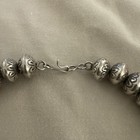 Navajo Pearls Handmade Sterling Stamped Graduated Bead Necklace 24   148 Grams