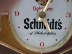 Vintage 1960s Schmidts Light Beer Clock Light Sign Philadelphia Advertisement 