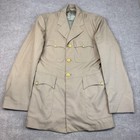 Vintage Us Navy Khaki Wool Officer Uniform Jacket Pants Set 38r 30r Militaria