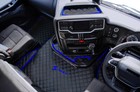 Eco Leather Floor Mats Set- Black blue  Compatible  Iveco S - Way    New Shape 