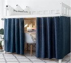 Solid Bottom Bunk Bed Curtains Privacy Blackout Canopy Tent 2 Panels Students   