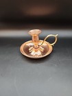 Vintage Brass Copper Chamber Candle Stick Holder Finger Loop Drip Tray 