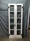 Antique Vtg Pair 16x80 5 Lite Glass Narrow Exterior French Doors Old 1142-25b