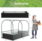Slsy Galvanized Raised Garden Bed With Pvc Cover 2 Roll-up Windows Planter Box