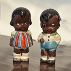 Dolls Black Americana Girl And Boy Frozen Charolette   Charlie Penny Bisque Vtg