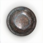 Middle Eastern Copper Bowl Hand Engraved Arabic Script Antique Islamic 4cm Deep