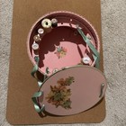 Princess Basket Co  Pink Wicker 1940s Floral Sewing Basket Box Rare  Pink