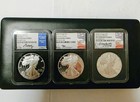 2020 S Proof 3 Coin Set Silver Eagle Ngc Pf70uc Fdoi Mercanti-jones-moy     Signed