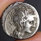 Roman Republic Denarius Cabinet Toned Ancient Silver Coin 111bc Roma Head