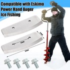 2 Pcs 8 Inch Hand Ice Auger Flat Blades Replacement Compatible With Eskimo He   