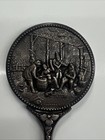 Art Nouveau Repousse Small Beveled Hand Mirror