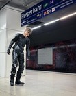 Pro Black Leather Motorcycle Race Suit Men s 1pc Track Day Biker Armor Custom