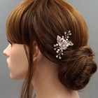 Bridal Hair Pin Floral Hair Comb Crystal Headpiece Wedding Accessory Rose Gold 1