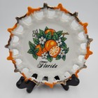 Vintage Florida Souvenir Wall Plate Colorful Porcelain 6 Inch Spike Edges
