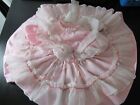 Vtg Sears Winnie The Pooh Full Circle Frilly Dress Size 4 Pink Gingham Pinafore
