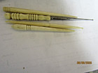 Lot Of 4 Antique Carved Cow Bone Sewing Tools  Punch  Awl