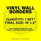 Wall Border Set - Checkered Flag Flat  black  - Pattern Vinyl Decal Sticker