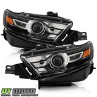 For 2013-2019 Ford Taurus Halogen W  Black Trim Projector Headlights Headlamps