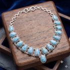 Blue Larimar Gemstone Handmade 925 Sterling Silver Jewelry Necklace Sz-17-18 