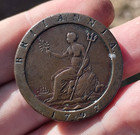 1797 Gb 2 Pence  George Iii  Copper Cartwheel Clear Soho Mark Nice Tone Beware  