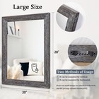Aazzkang Wall Mirror Rectangle Wood Frame Large 28x20 Rustic Decorative Hanging