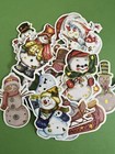 Set Of 15 Vintage Holidays Christmas Fall Gold Stickers Scrapbooking Snowman