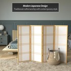 Red Lantern 4 Ft  Short Double Cross Shoji Screen - Natural - 4 Panels