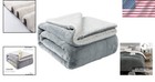 Luxurious Twin Sherpa Blanket - Reversible Soft Flannel   Plush Fabric  60 x80 