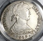 1809 Pcgs Au 53 Peru 8 Reales Imaginary Large Bust Ferdinand Vii Coin  24070101c
