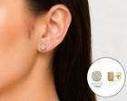 Iced Out Stud Earrings Gold Plated With Cubic Zirconia Hip Hop Jewelry Men Women