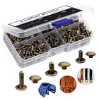  240 Sets Rivets For Leather  Leather Rivets 3 Sizes Leather Double Cap Bronze