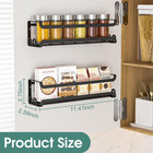 2 Pack Wall Mounted Spice Rack With Hooks For Kitchen And Rv Organization