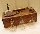 Bloodletting Set With 4 Glass Cups  Scarificator And Tube  Circa 1850