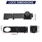 Combination Rotary Hasp Locks Security Door Latch Lock 3 Digit Password Black