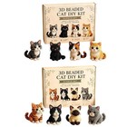 Bead Animal Making Kit 3d Cute Small Cat Toys Diy Crafts Art Beading Kit  4pcs 