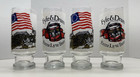 4 Vintage Nos Beer Pilsner Glasses American Flag Fyfe   Drum
