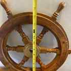 18 Inch Ship Steering Ship s Wheel Wooden Antique Teak Brass Nautical Pirate
