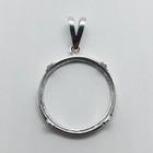Sterling Silver Nickel Bezel 22 Mm Coins Prong Back Square Edge 5 Cent No Coin