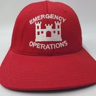 Vintage Us Army Corps Of Engineers Hat Strapback Red White Emergency Operations